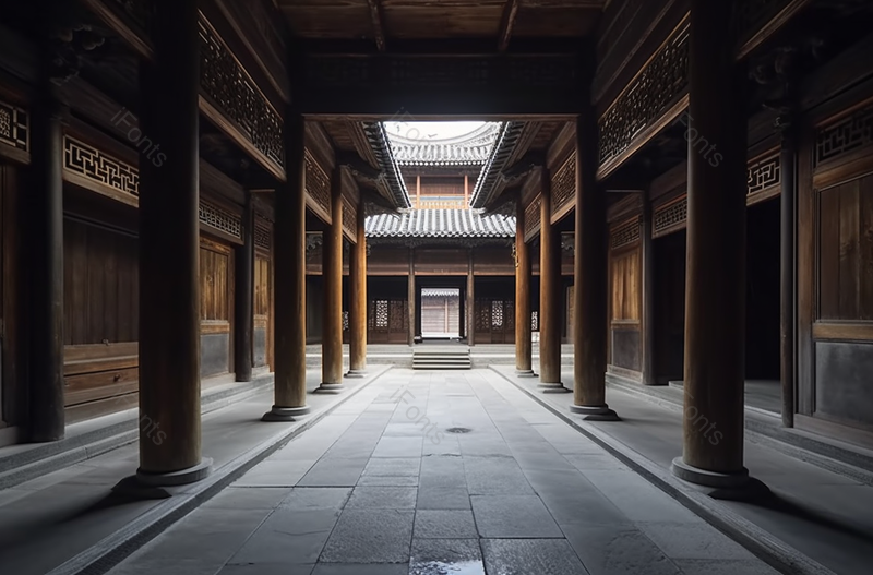 中式古典建筑庭院通道古老的传统著名景点,高清,摄影图,摄影图片,图片大全,摄影图免费下载